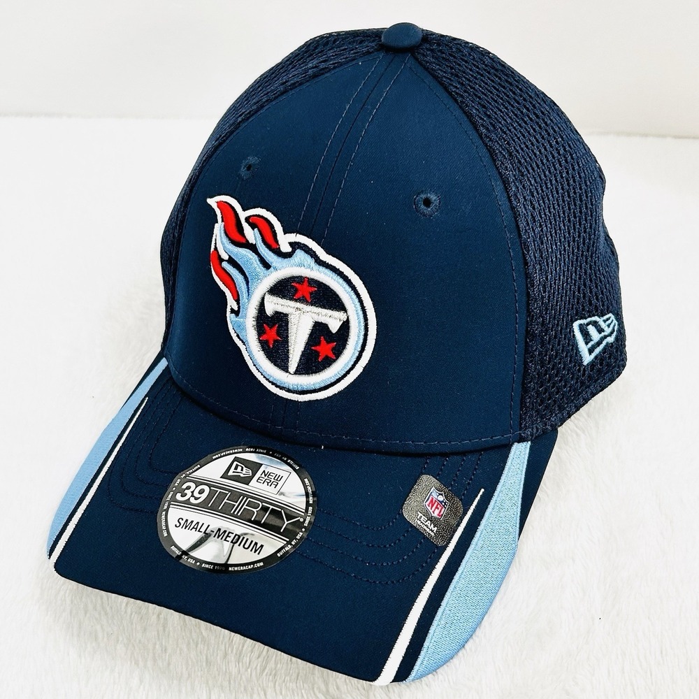 Tennessee Titans New Era Linear 39THIRTY Stretch Flex Hat Cap S/M NFL‎ Blue